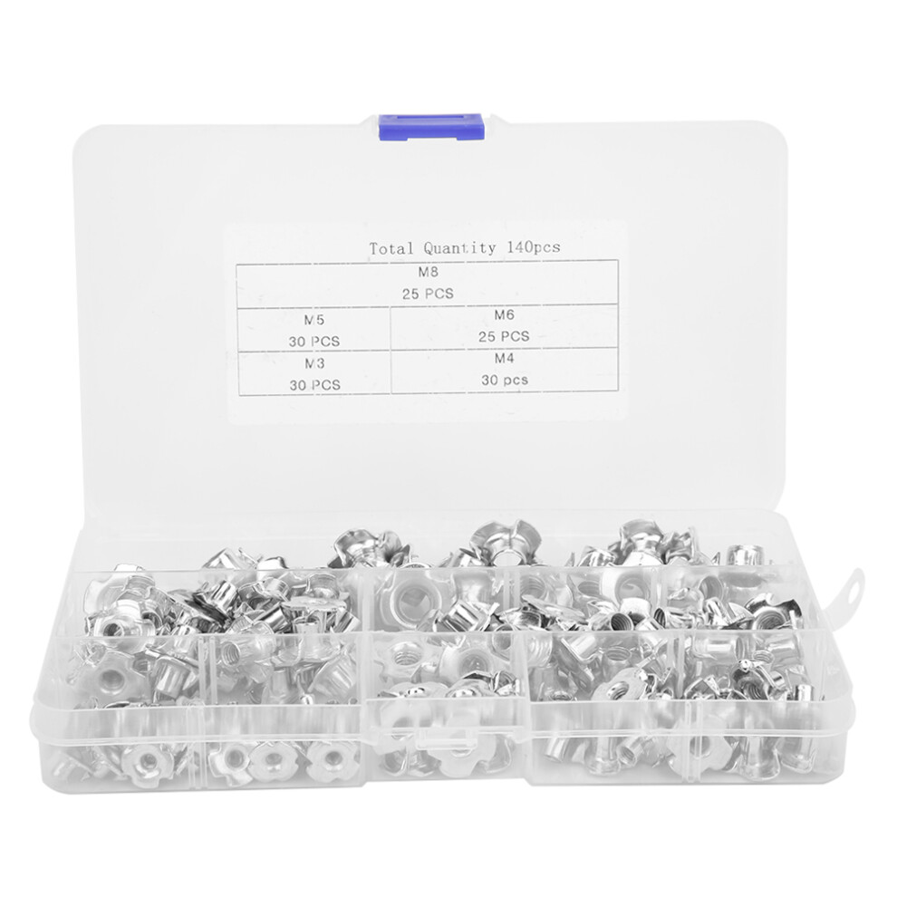 Sturdy Flat Head Rivet Nut Assortment Kit Aluminum Alloy Anti Corrosive Fasteners For Automotive Furniture Electrical Industrial Use With Storage Box 9191629185269