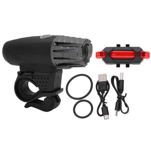 Rechargeable Bicycle Light Kit With Emergency Flashlight Function, Ultra Bright LED Front And Rear Lights For Safe Nighttime Rides, Durable