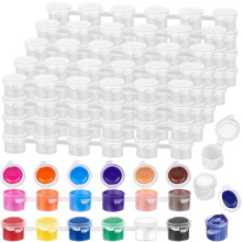 240 darabos üres festékeskanna, 40 csík, mini festékes tartó, fedéllel, festékek rendszerezéséhez (3ml/0.1oz)