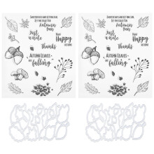 DIY Crafts Clear Silicone Stamp Autumn Themed Transparent Stamps Fall Leaves Pattern Pumpkin Design Thanksgiving Card Making Scrapbooking Holiday
