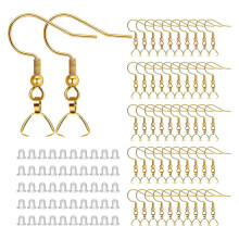 100x Zilveren hangersluiting oorhaakjes, oorhaakjes met knijpsluiting, oordopjes voor het maken van sieraden, onderdelen voor oorbellen