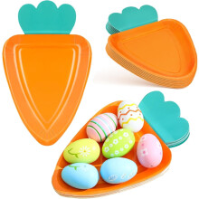 Assiettes en papier carotte de Pâques (12 pièces)