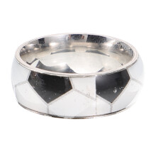 Titanium Steel Football Ring Silver Men's