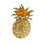Broche ananas en alliage jaune ornée de strass 1