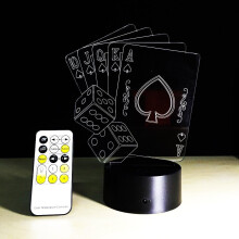 YSITIANNA Kreatívne pokerové 3D farebné prechody 15 klávesov nočné svetlo do obývačky, nočného stolíka, spálne, dekorácie, osvetlenie