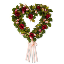 Couronne florale en forme de cœur pour la Saint-Valentin, les anniversaires, les demandes en mariage, les mariages et les fêtes ; décoration en