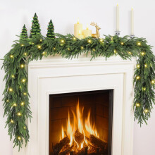 Guirlanda realista de pinheiro Norfolk Bootesun 2PCS6FT, decoração natalina artificial verde para lareira, mesa, parede, ambientes internos e