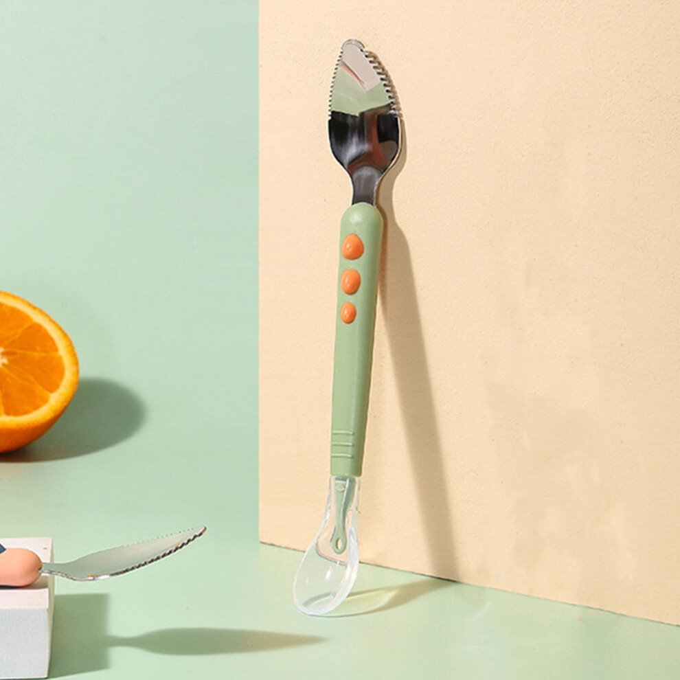 2Pcs Fruit Puree Spoons with Sturdy Silicone Material and Ergonomic Handles for Home Use