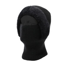 Fleece-Lined Knitted Beanie & Scarf Set for Men/Women – Thermal Windproof Hooded Beanie with Face Cover, Compatible with Skiing, Outdoor & Daily Use