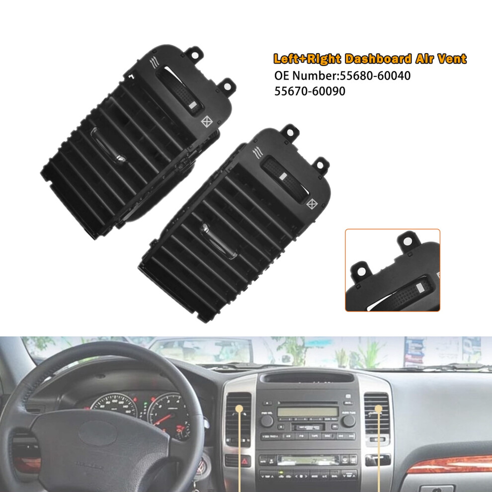 Pair Left+Right Dashboard Air Vent For Toyota Land Cruiser Prado 120 Fj120 03-09 9450273050355
