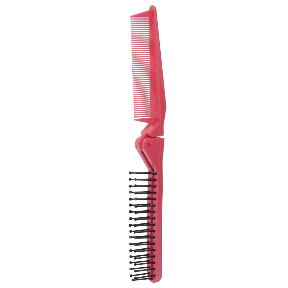 Hair Comb Portable Folding Rosy Travel Brush