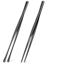 Set van 2 roestvrijstalen chef-koktangetjes, 30 cm extra lange kooktangetjes voor grillen, bakken en het omdraaien van steaks en vis.