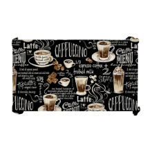 Nappe rectangulaire imperméable en polyester à imprimé café rétro, 140 x 90 cm, idéale pour la cuisine, les buffets de mariage et la