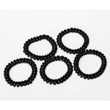 Spiralhaargummis, 10 Stück nahtlose elastische Haarspiralen, knickfreie Haargummis, spurlose Stylingbänder (Schwarz)