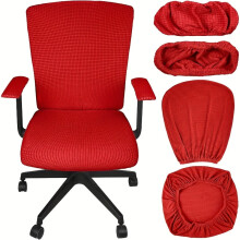 Office Chair Cover Set of 4, Universal Protective Stretchable Chair, Seat Cushion, Desk Armrest, Sofa Cover, Office Mat, Rotating Backrest
