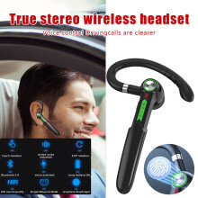 Auriculares Bluetooth intrauditivos estéreo de un solo oído ME100 con batería de larga duración y diseño elegante para negocios.