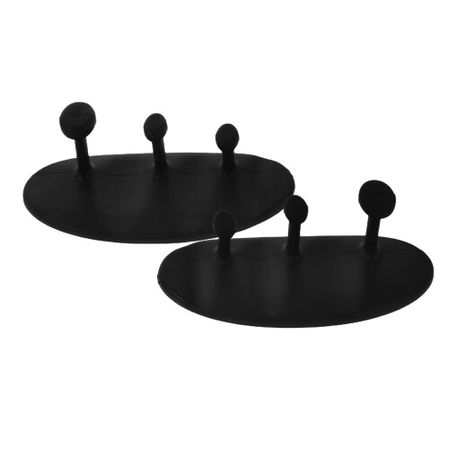 Silicone weightlifting grip pads black three-finger design