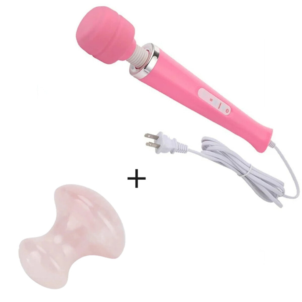 Happon 1PC Wired Handheld Wand Massager, 10 Pulse Settings, Total Body Therapy for Pain & Recovery (Pink)