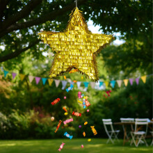 Stern-Piñata-Set mit Stock und Augenbinde