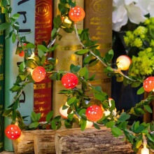 Easter LED Mushroom String Lights, 3m Warm White, Battery-Powered, Compatible with Garden, Porch, Tree & Party Decor