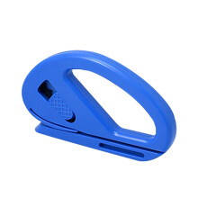 Hand held Safety Sliding Wrapping Paper Cutter with Hidden Blade and Hand le for Vinyl Wrap Gift Wrapping in Blue