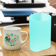 3Pcs Coffee Mug Sleeve Green Silicone Insulated Cup Mat for Sublimation Printing Flexible