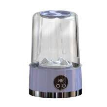 Portable Rechargeable Cordless Mini Washing Machine, Underwear Washer Laundry Cup for Travel Camping RV Use Purple