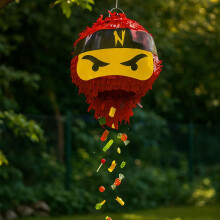 Ninja-Piñata-Set mit Baseballschläger und Maske für Kinderpartys