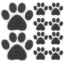 Set of 10 Black Non-Slip Paw Stickers, PEVA Decorative Floor Accessories for Safety