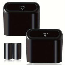 Cestino per auto con coperchio, set di 2 mini cestini a prova di perdite con 40