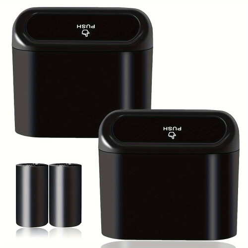 Cestino per auto con coperchio, set di 2 mini cestini a prova di perdite con 40