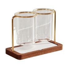 Utensil Holder Glass Cutlery Drainer with 2 Compartments for Utensil Organizer