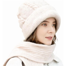 Gebreide sjaal met capuchon voor dames, 2-in-1