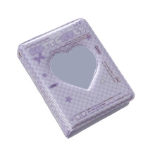 3Inch Small Card Album with Heart Hollowed and 40 Pocket Photocard Holders Binder for Korean Idol Fan and Memory Records