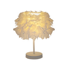 Lampe de chevet en plumes, veilleuse romantique, 1 pièce