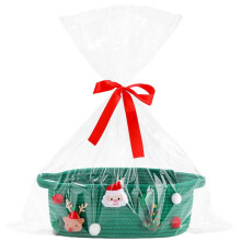 Paniers de Noël – Panier cadeau décoratif pour familles, universités, fêtes, anniversaires – Boîte de rangement pour bonbons et décorations