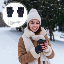 Gloves,Unisex USB Winter Hands Gloves Heating Rechargeable Heated Fingerless Gloves