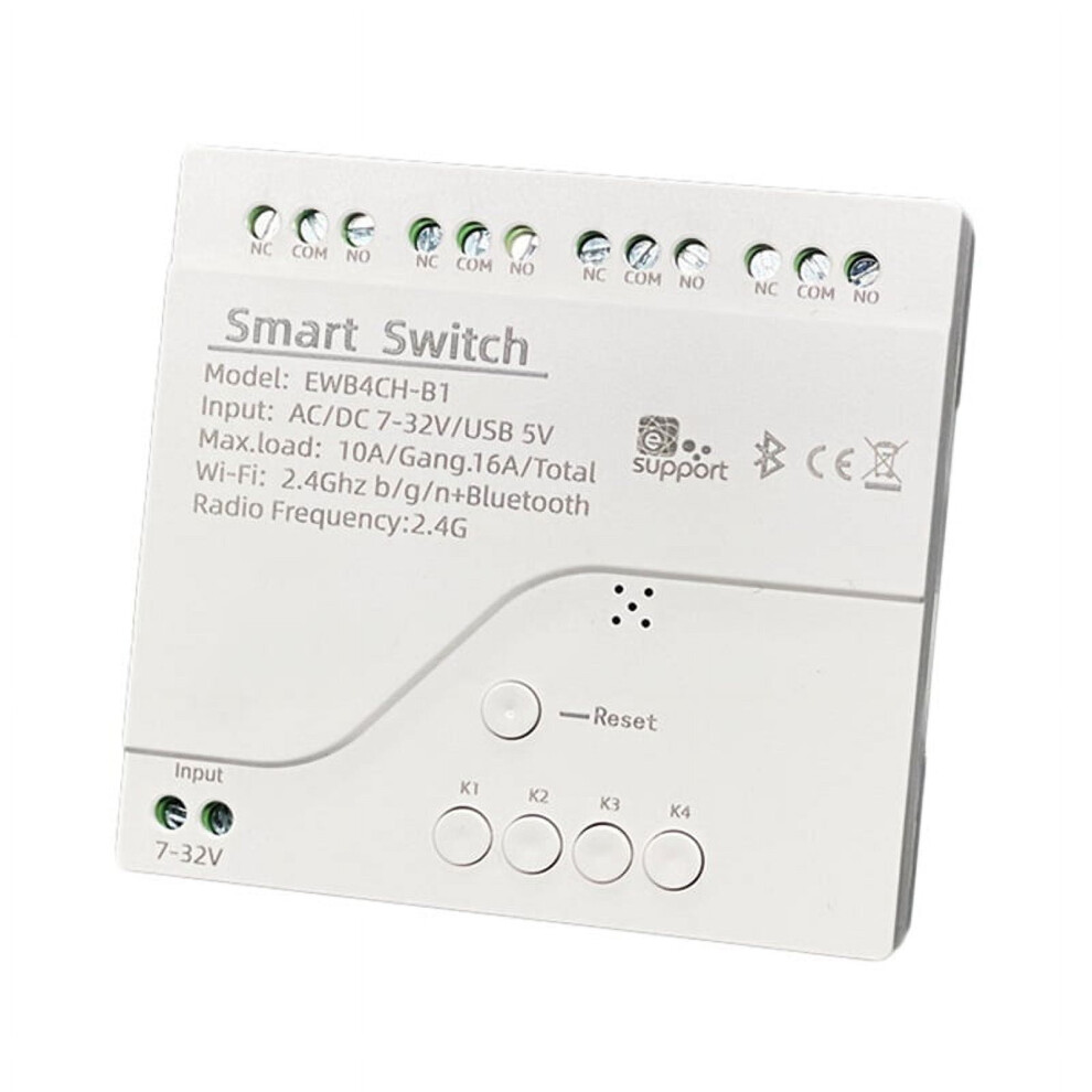 Smart Switch 4 Channel Smart Wifi Bluetooth Wireless Dry Contact Relay Switch Module App Remote Control 7-32V 9402001283689