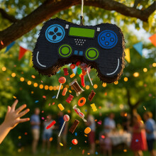 Gamecontroller-Piñata-Set mit Fledermaus und Maske