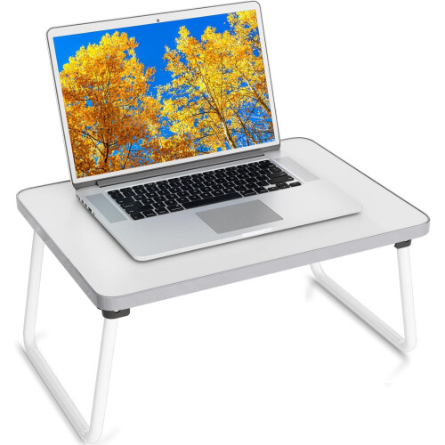 Φορητό γραφείο lap-top λευκό, πτυσσόμενο, ελαφρύ