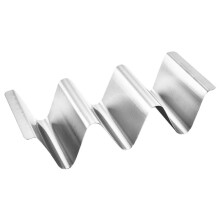 Support à tacos en acier inoxydable (lot de 1) – Compatible four, lave-vaisselle et gril, peut contenir 3 tacos, avec poignées, compatible avec