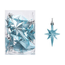 Sky Blue Sky Blue Christmas Tree Hanging Ornaments Plastic Plating Eight-Pointed Star For Holiday Decor