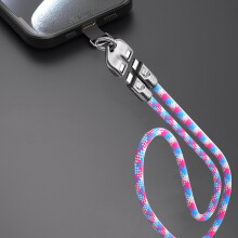Cabo USB-C para USB-C 2 em 1 com pulseira, carregamento rápido de 240 W, revestimento em nylon trançado, alça ajustável, compatível com laptops,