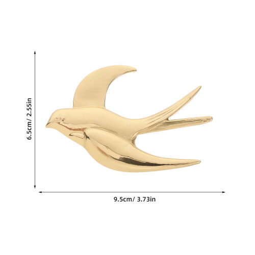 Raindrops Bird Shape Wall Mounting Decor Brass 1pack 3.73x2.55x0.39in 1