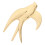 Raindrops Bird Shape Wall Mounting Decor Brass 1pack 3.73x2.55x0.39in 10