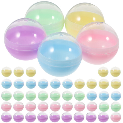 50Pcs Assorted Color Multi-Purpose Empty Round Plastic Balls for Kids 2
