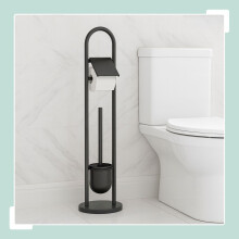 Portarotolo e scopino in acciaio inox