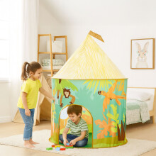 Dschungel-Spielzelt für Kinder - Abenteuerhütte für drinnen und draußen