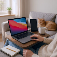 Laptop-Betttablett 17" mit Kissen und Handyhalterung