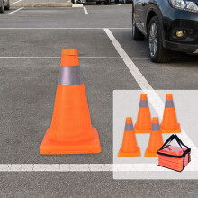 Reflective Foldable Safety Cones, Set of 4, Outdoor Use